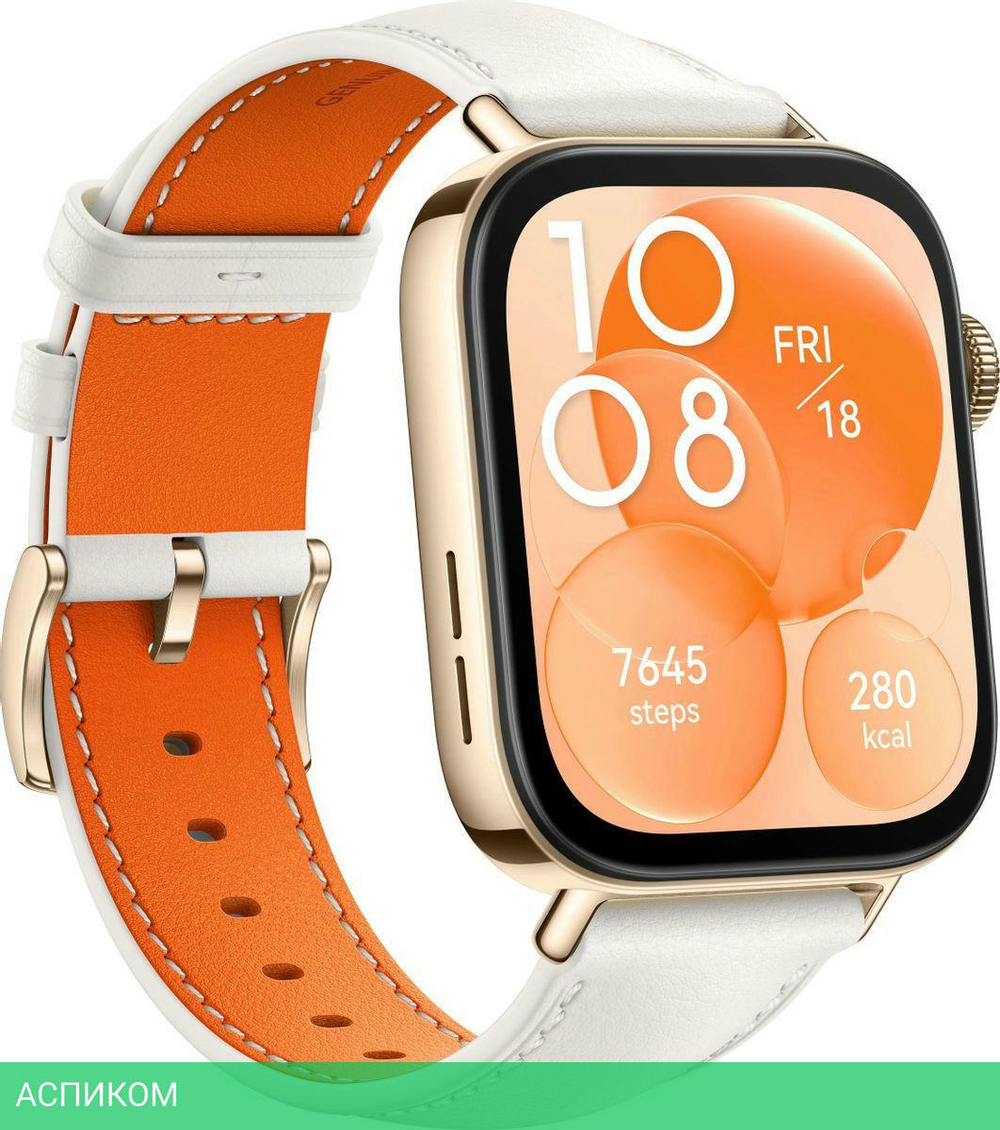 Умные часы Huawei Watch Fit 3 Slo-B19 White Leather Strap (55020CDT)