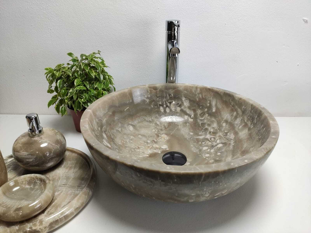 Раковина из оникса Bowl Grey Medium TinLip BO-60977 45*45*17