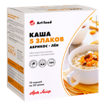 Каша 5 злаков Абрикос-Лен, 10 порций Из пшена, овса, кукурузы, ржи, ячменя, обогащена калием и магнием. Без сахара