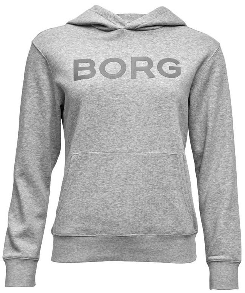 Женская Кофта теннисная Björn Borg Hood W BB Logo - light grey melange