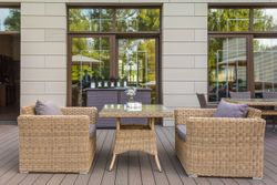 "Капучино" кресло из искусственного ротанга, цвет соломенный