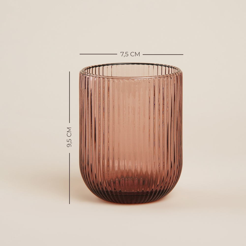 Набор стаканов 6 шт "Модерн" 260 мл, 7,5х9,5 см, круглое дно, цвет розовый