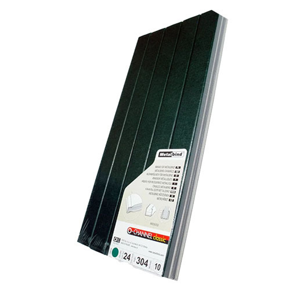 ЦВЕТНОЙ КАНАЛ С ПОКРЫТИЕМ 24 мм А4 ЗЕЛЕНЫЕ упак. 10 шт