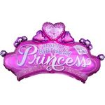 Шар (29''/74 см) Фигура, Диадема для принцессы, Розовый 1 шт.