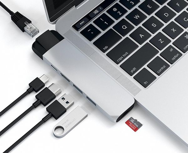 Хаб Satechi Aluminium Type-C Pro Hub Adapter with Ethernet ST-TCPHES (Silver)