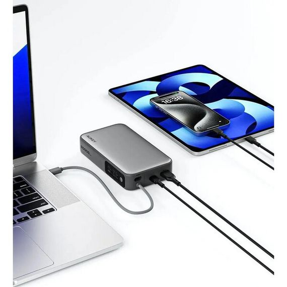 Внешний аккумулятор Aukey Spark Sling 20000 мАч 130W LCD (APB-PB-Y48) Grey