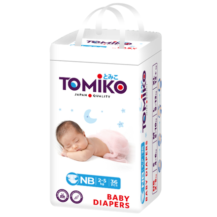 Подгузники TOMIKO NB 36 шт №1