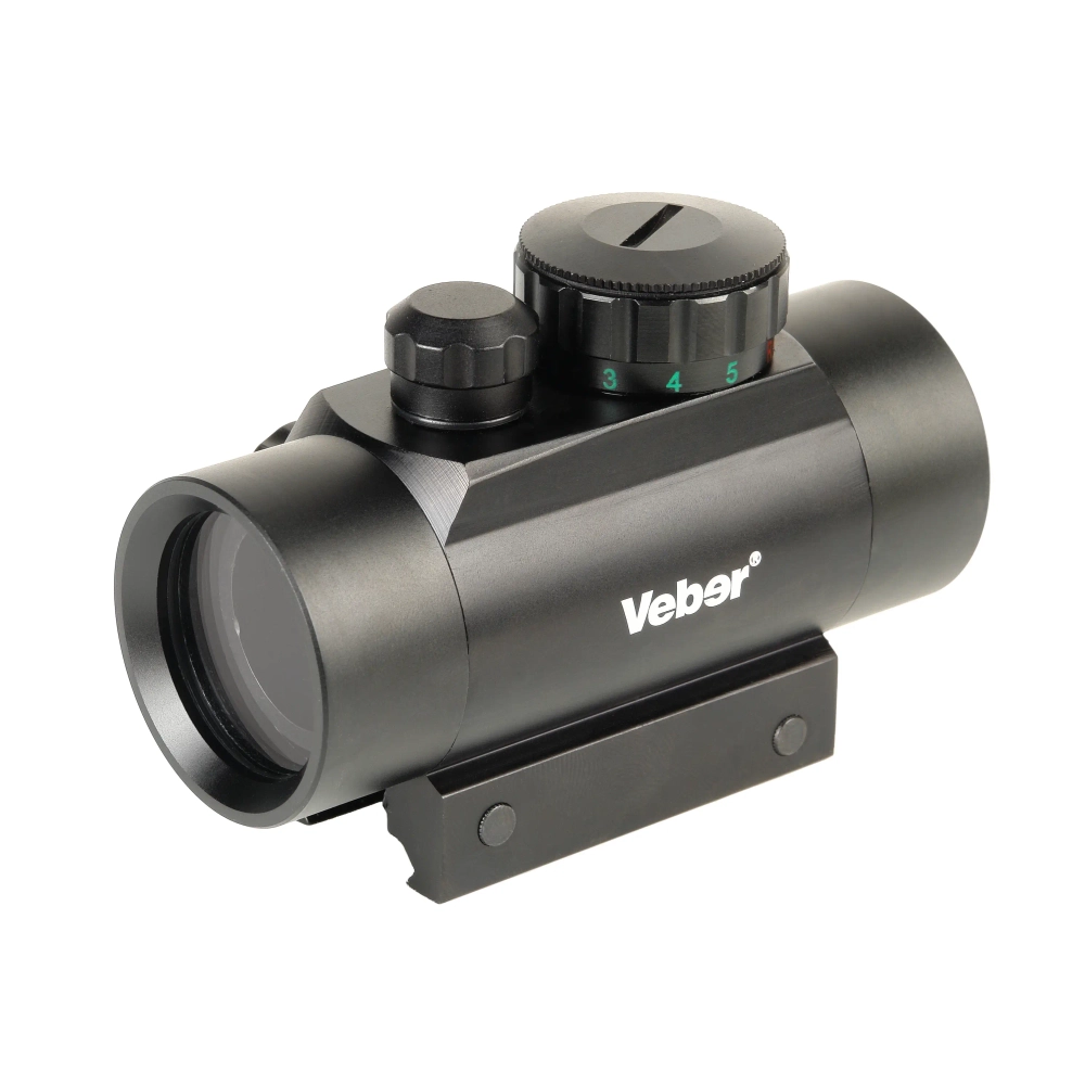 Прицел коллиматорный Veber Пневматика 1x30 RG, другой вид сбоку с логотипом