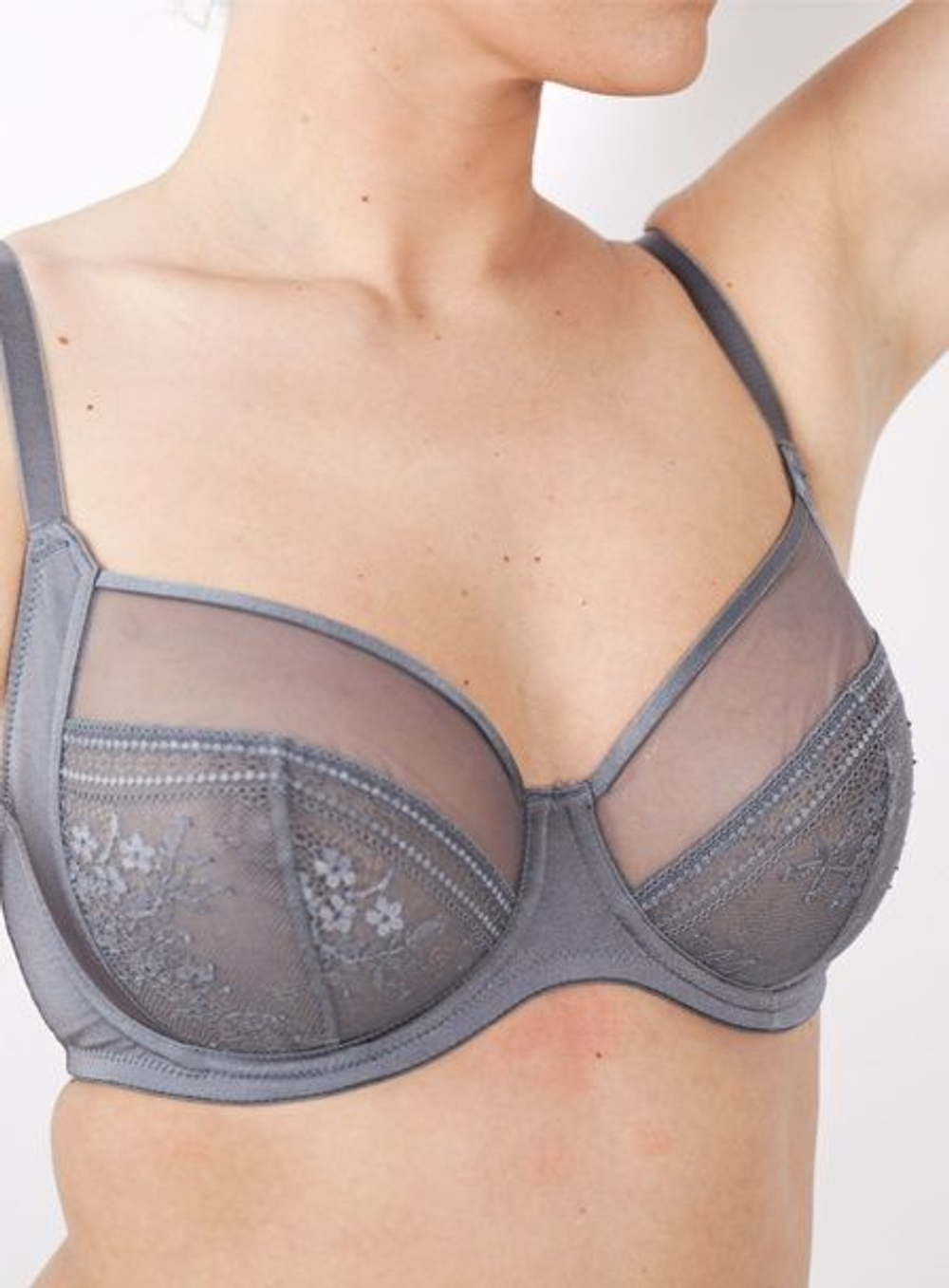 Бюстгальтер с мягкой кружевной чашкой Botanical Lace (Размер: 34F) (Цвет: пудровый)