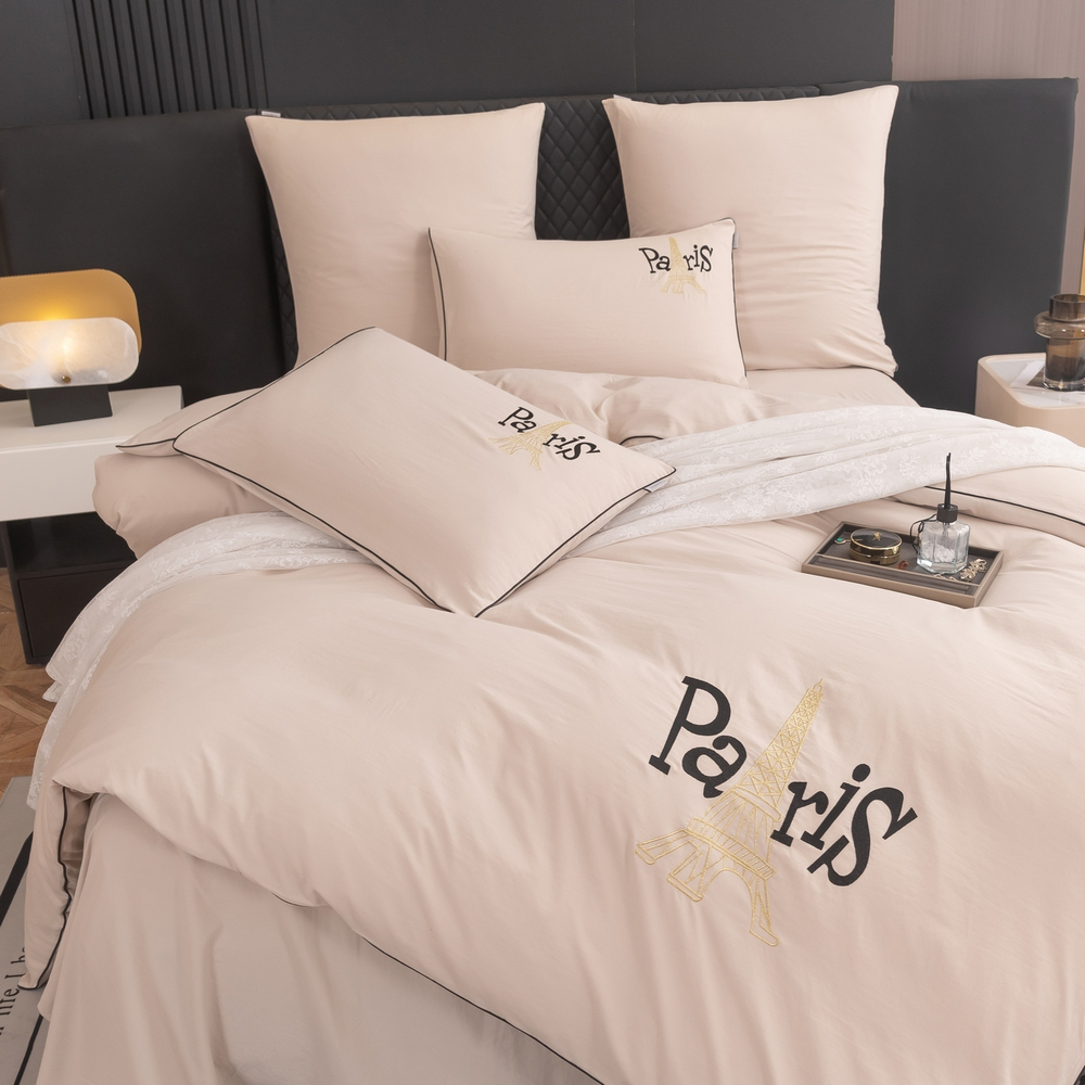КПБ Mood of Paris на резинке MPR005, 2 спальный, 4 наволочки, простынь 160*200*35