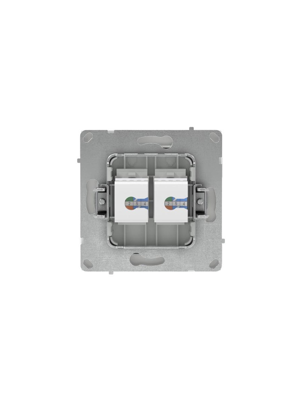 Розетка компьютерная 2-м KANT RJ45 кат.6A без шторки бел. магнолия DKC 7000674