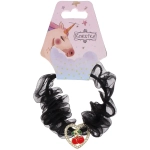 Резинка для волос 1шт «Франка», цвет черный, вишенка в сердечке, d-5,5см