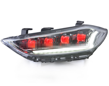 Передние фары Хендай Элантра 2017-2019 V11 Type [Комплект Л+П; ходовые огни; светодиодный поворотник; электрокорректор; FULL LED]