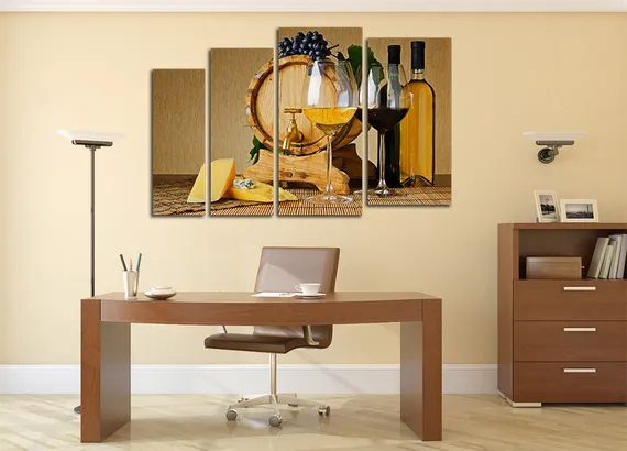 Модульная картина "Бочка с вином"