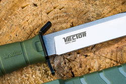 Нож Kizlyar Supreme VECTOR 420HC SW OKH PS (StoneWash, Olive Kraton Handle, Polyamide Sheath)