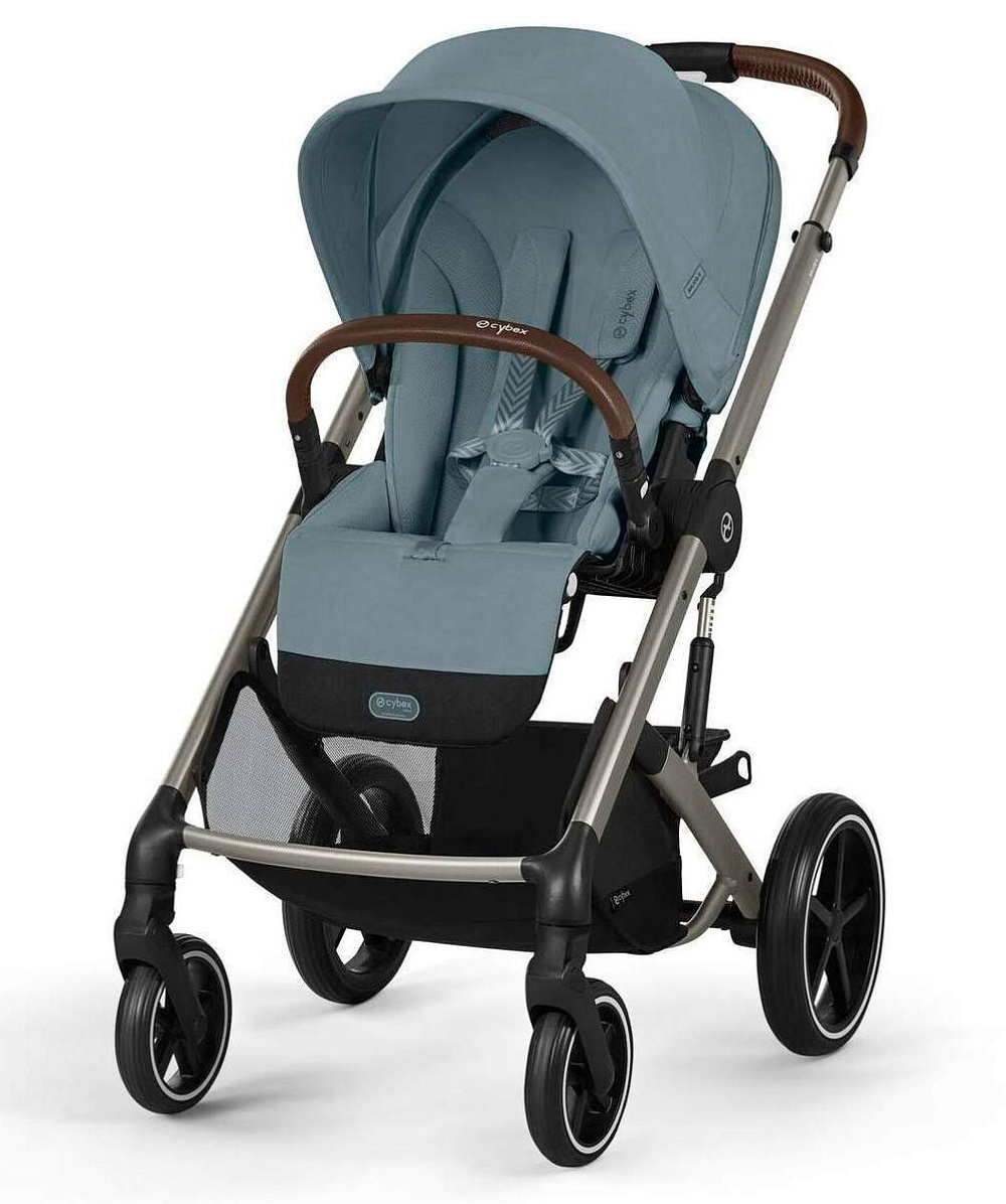 Коляска Cybex Balios S Lux TPE complete Cloud T Peach Pink Plus 3 в 1 Stormy Blue с дождевиками