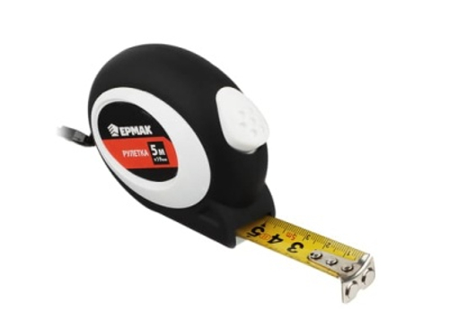 Рулетка 5м*19мм ЕРМАК автостоп, АBS пластик