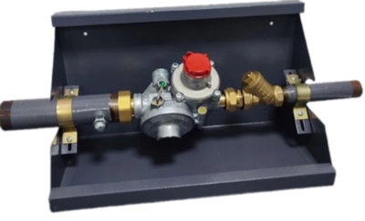 Шкафной газораспределительный пункт ГРПШ ОХТА-RF-10-1-ПЛ-Ф (серый)