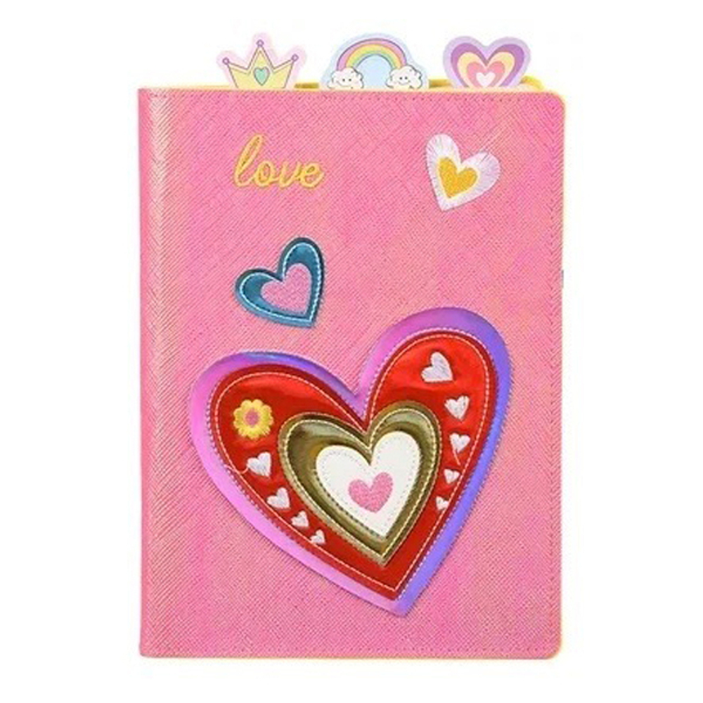 Ежедневник Basir, формат А5, серия "Сердечко", переплет из кожзама, 22*16 см, 75 листов, 4 цвета ассорти