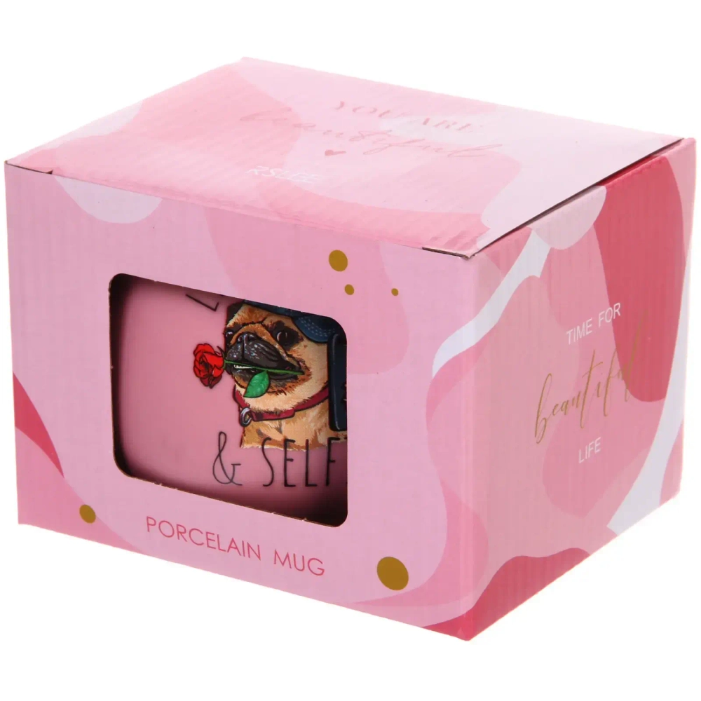 Кружка керамическая 400мл «Милый мопс» в подарочной коробке