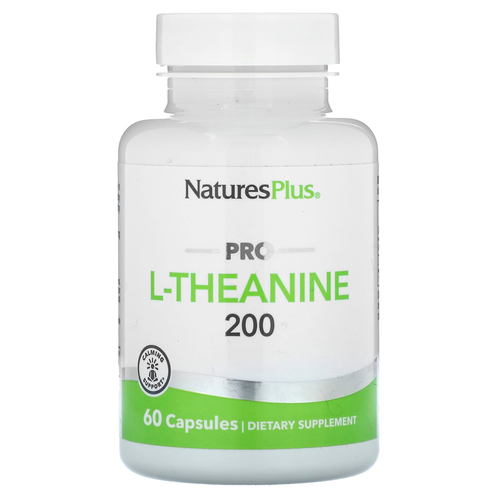 NaturesPlus, Pro, L-теанин 200, 60 капсул (200 мг в 1 капсуле)