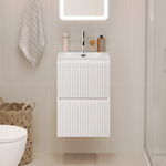 Тумба с раковиной подвесная BelBagno UNO-MINI-400-2C-SO-BO Bianco Opaco, раковина белая BB-8099-3-40