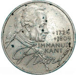Germany, 5 Mark 1974 – Immanuel Kant Commemoration (Munich Mint - "D"), AU