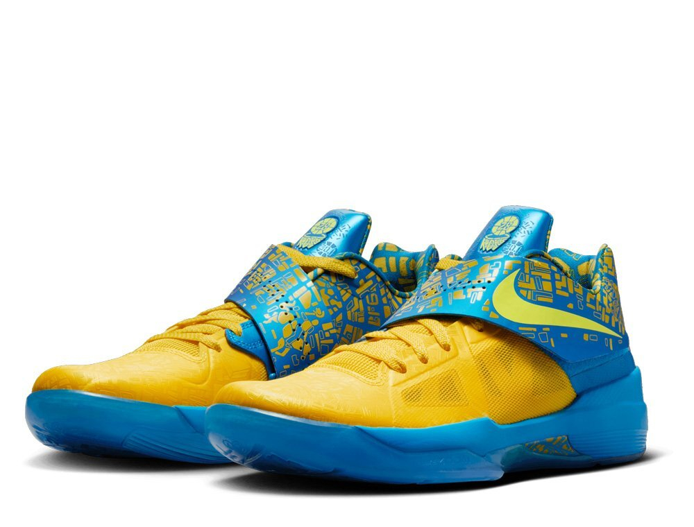 Баскетбольные кроссовки  Nike Zoom KD 4 “Scoring Title” Zolto-Niebieskie