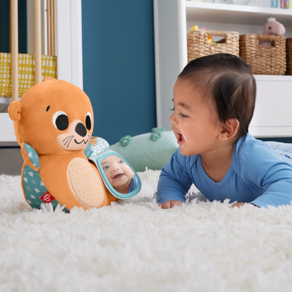 Fisher-Price - Подушка для живота Rocking Otter 2в1 с мягкой книжкой HXG96/ артикул HXG96 / GTIN 194735229666