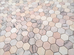 Мозаика Pietrine Hexagonal - Rosa Salmone полированная 29,2x29,8х0,7 см (чип 23х40х7 мм)