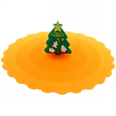 Крышка силиконовая для кружки 10см «Ёлочка»