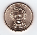 США. 1 доллар. Президенты. №12. 2009. Zachary Taylor / Закари Тейлор. D. UNC