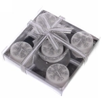 Набор свечей «Сказочные снежинки» 11,5х11,5х3 см, серебро