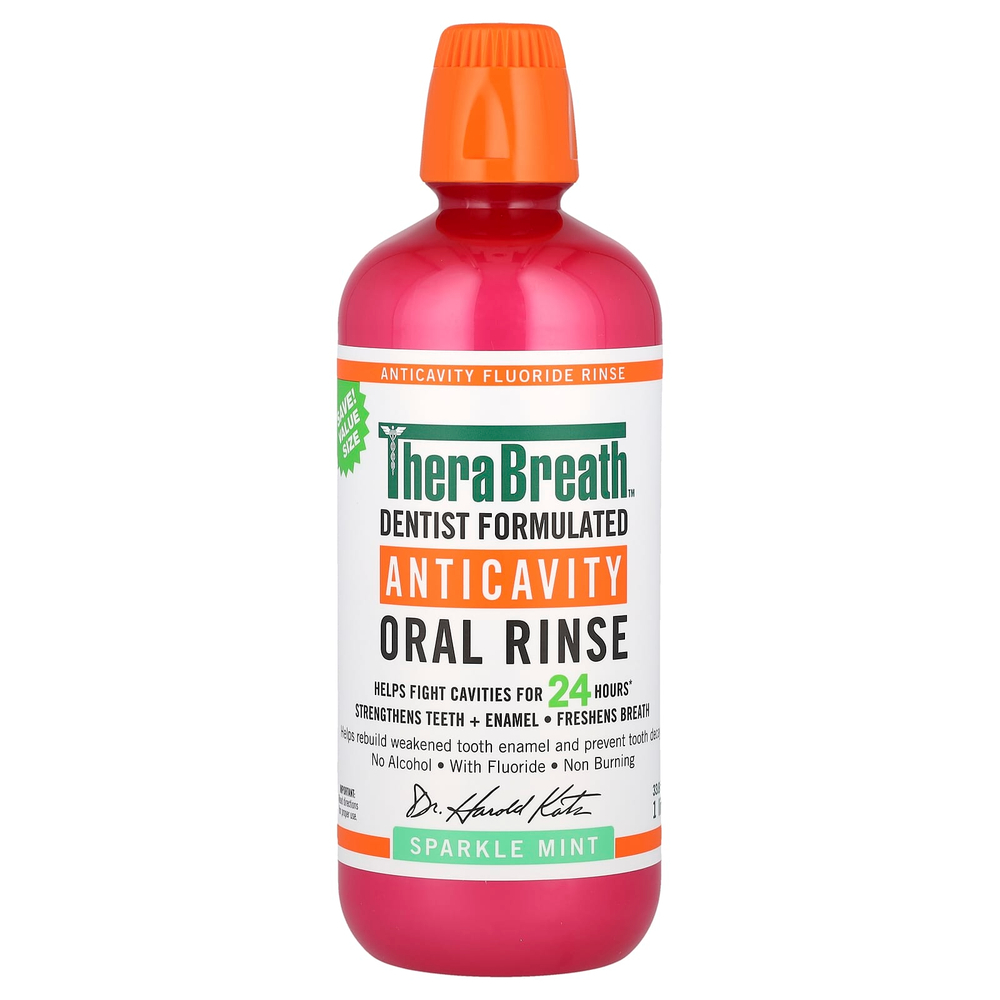 TheraBreath, Ополаскиватель для полости рта Anticavity, со вкусом мяты, 1 л (33,8 жидк. унц.)