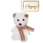 Подвеска «Медвежонок в шарфике» 8 см, Шампань