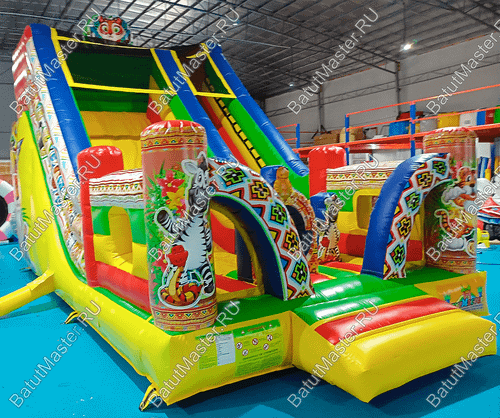Надувная горка "Звериная компания", 7*4*5 м