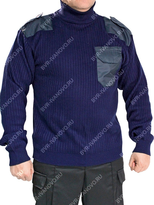 Джемпер с горловиной Синий