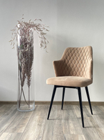 Стул М-City DISAUR Герман (Herman) поворотный на 360 градусов, Бежевый 5, Велюр, Черный каркас