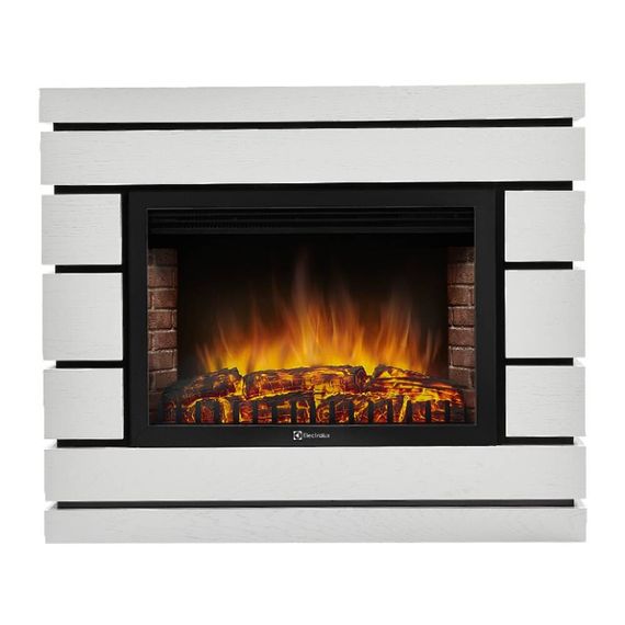 Каминокомплект: Очаг Electrolux EFP/P-2520LS N, портал Moderno 25 шпон белый дуб — (1)