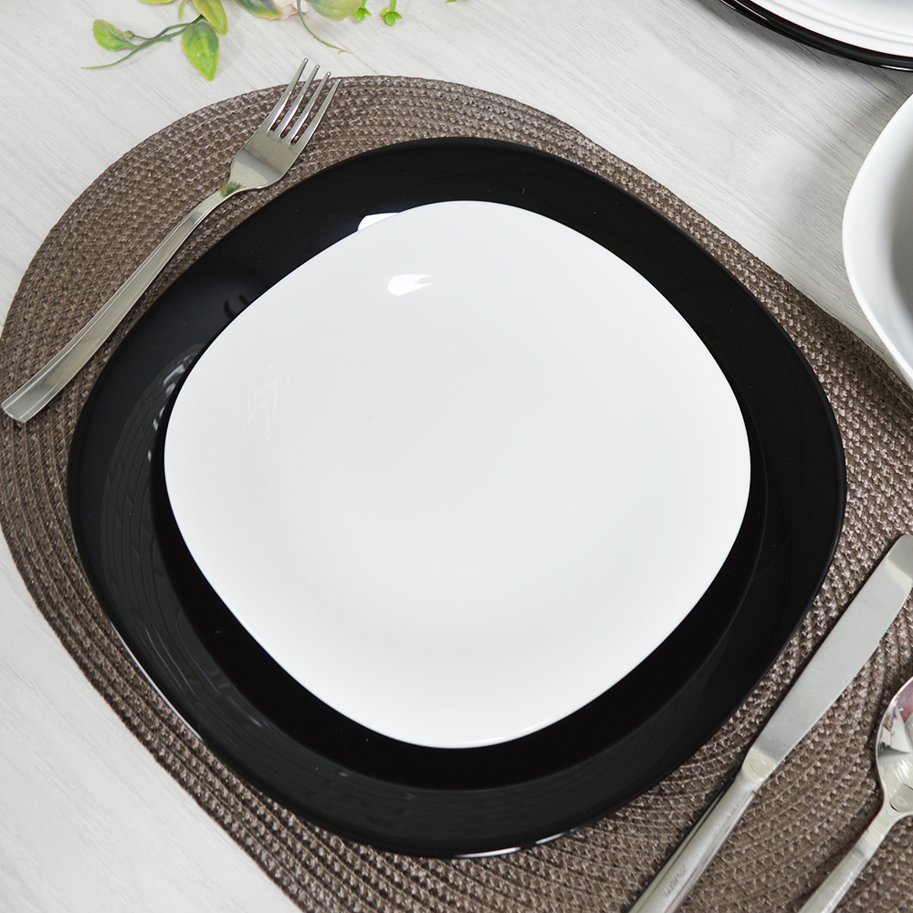Столовый набор 19 предметов "WHITE/BLACK" (квадрат.) (992090)