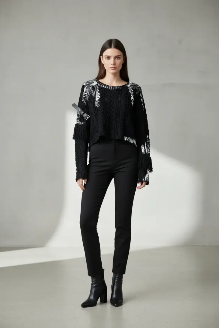 Свитер женский с ремнем «BUSTU»