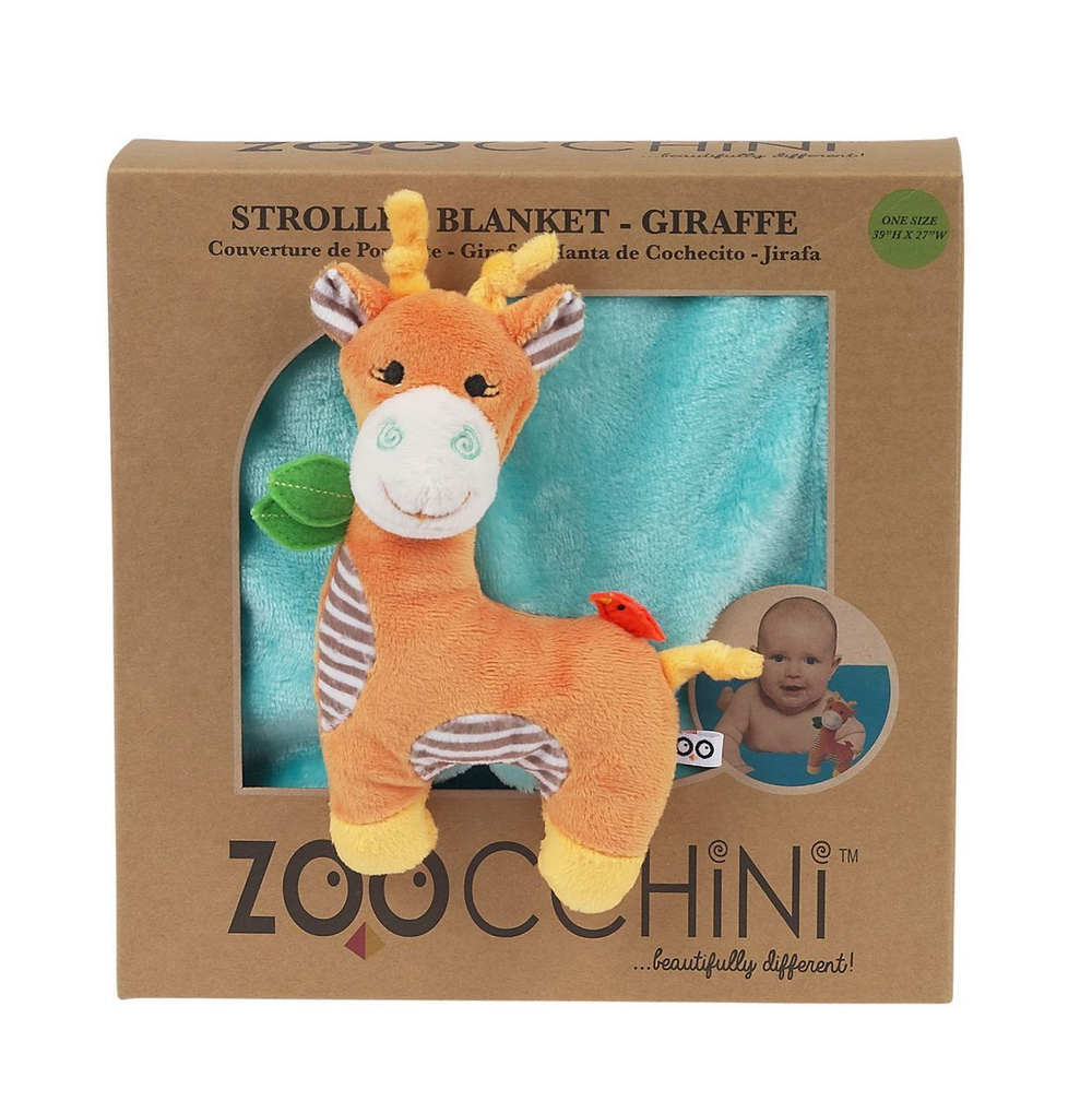 Одеяло с игрушкой Zoocchini Жираф / аква