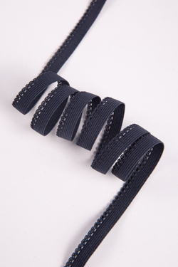 Резинка бельевая темно-синяя ширина 10 мм с учетом фестона