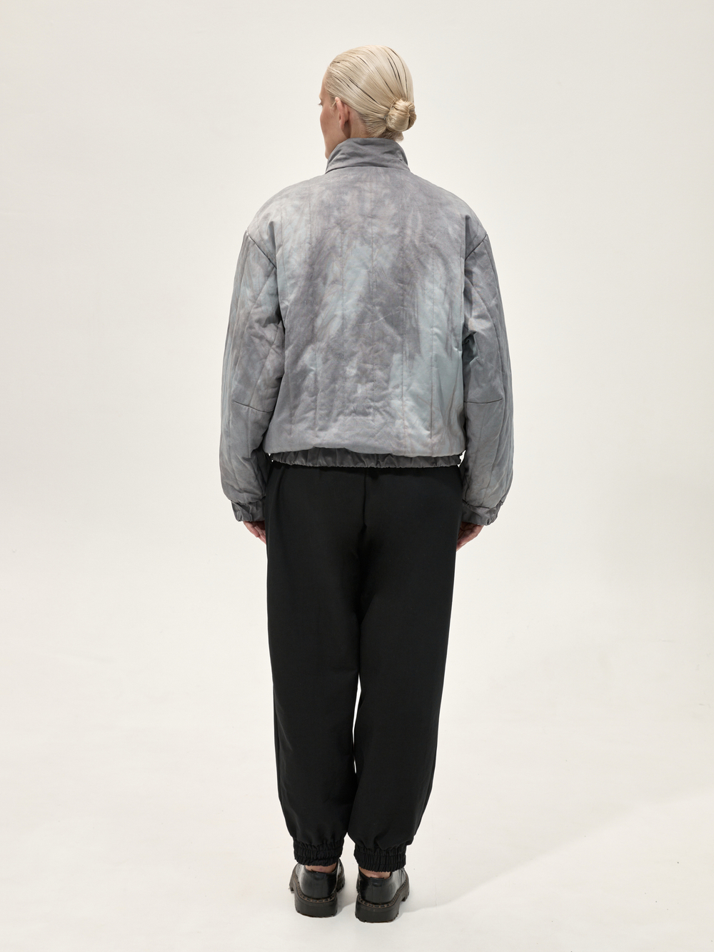 Бомбер стеганый вареный "Беломорканал". Сине-бурый