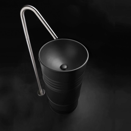 Раковина Kerasan Artwork Barrel 474331 напольная 45 см, цвет черный матовый