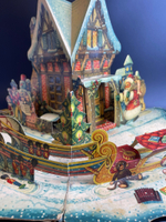 Книжка объемная картинка. Рождество, Новый Год Father Christmas pop-up book, Войтех Кубашта 1950е ,made in Czechoslovakia