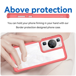 Усиленный чехол с мягкими рамками красного цвета для Huawei P60 и P60 Pro, увеличенные защитные свойства