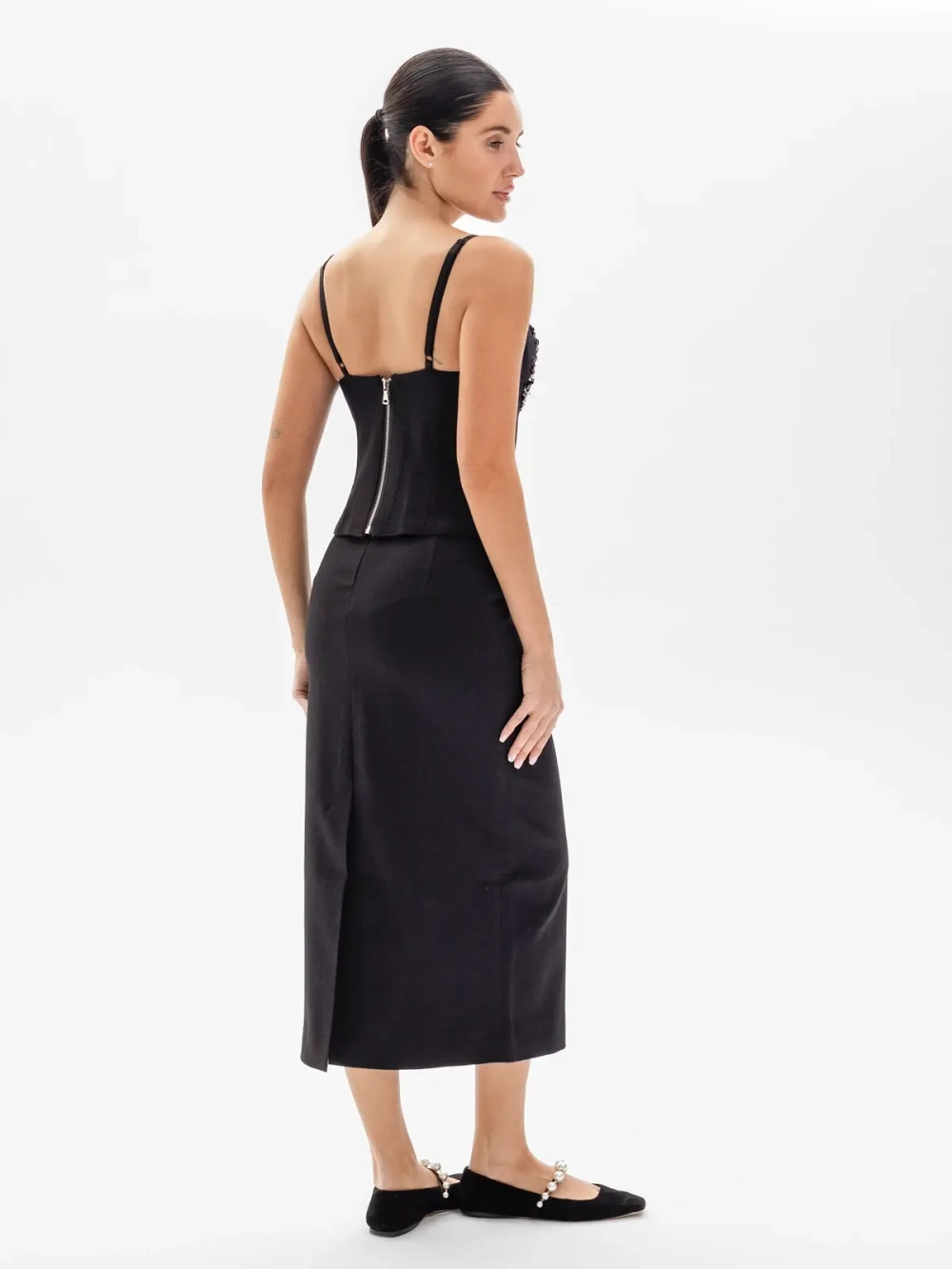 Топ-корсет BEADS, черный