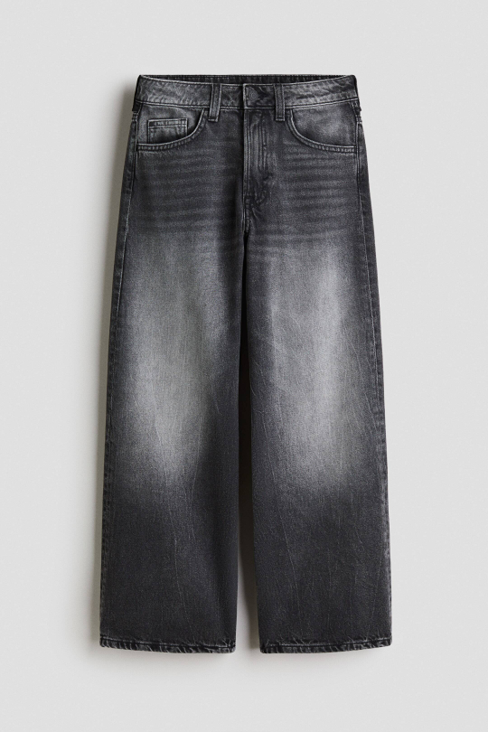 H&M Джинсы Wide Leg, темно-серый