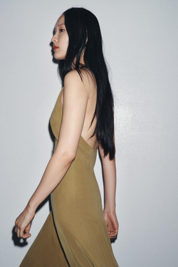 ZARA ПЛАТЬЕ-КОМБИНАЦИЯ — ZW COLLECTION, ХАКИ